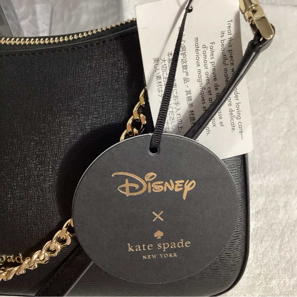 SOLD……..Kate Spade Disney Beauty and the Beast Belle Black Leather Convertible - Picture 11 of 13
